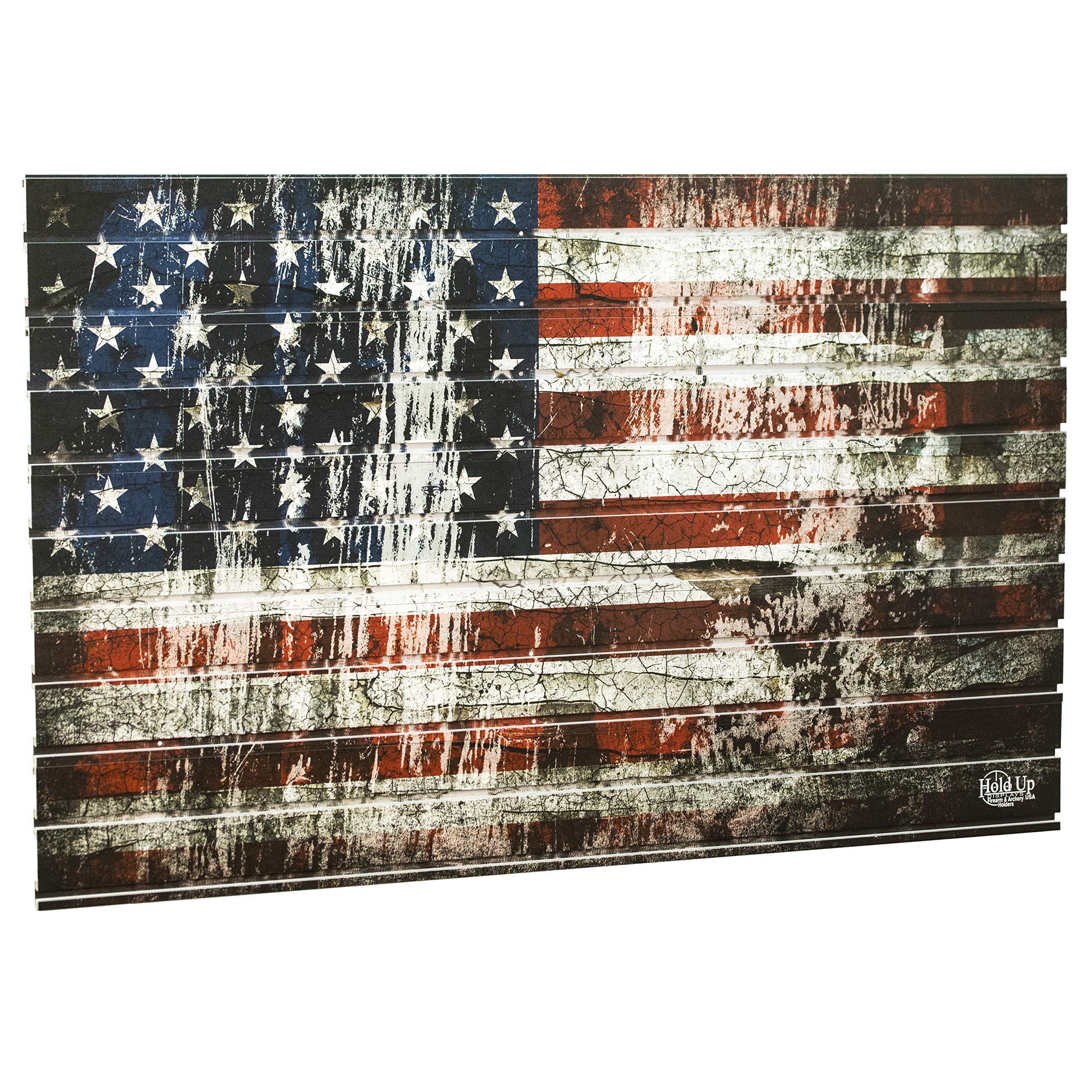Hold Up Displays Slatwall Gun Wall Display Panel Aluminum Extra Strength Heavy Duty Flag Print
