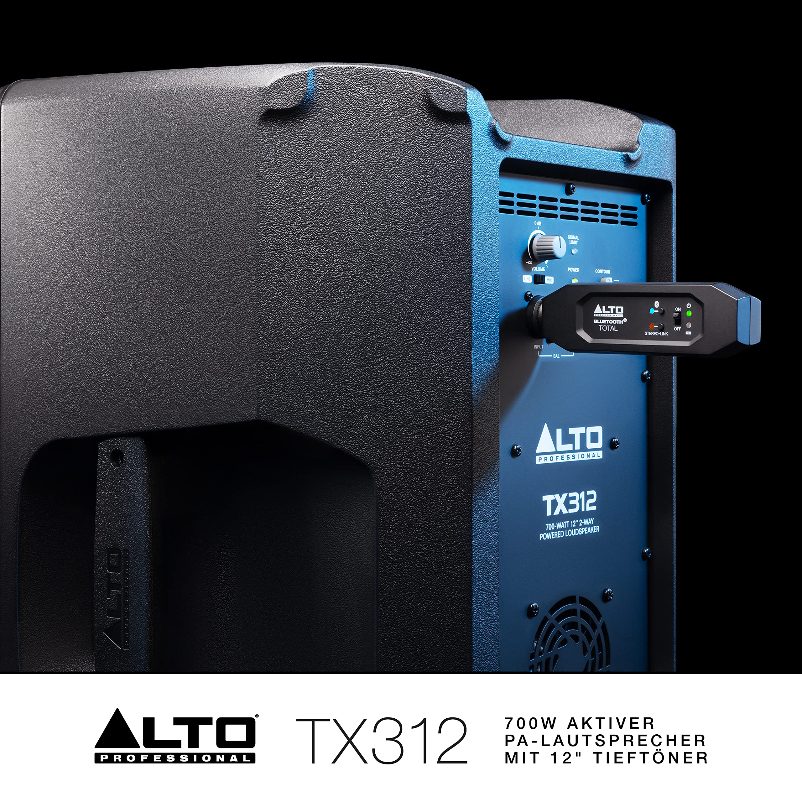 ALTO TX312-700 Watt 12-Zoll 2-Wege Aktiver PA-Lautsprecher mit Signal-Limiting und Schaltbarem Mikrofon/Line-Preamp und XLR In/Out