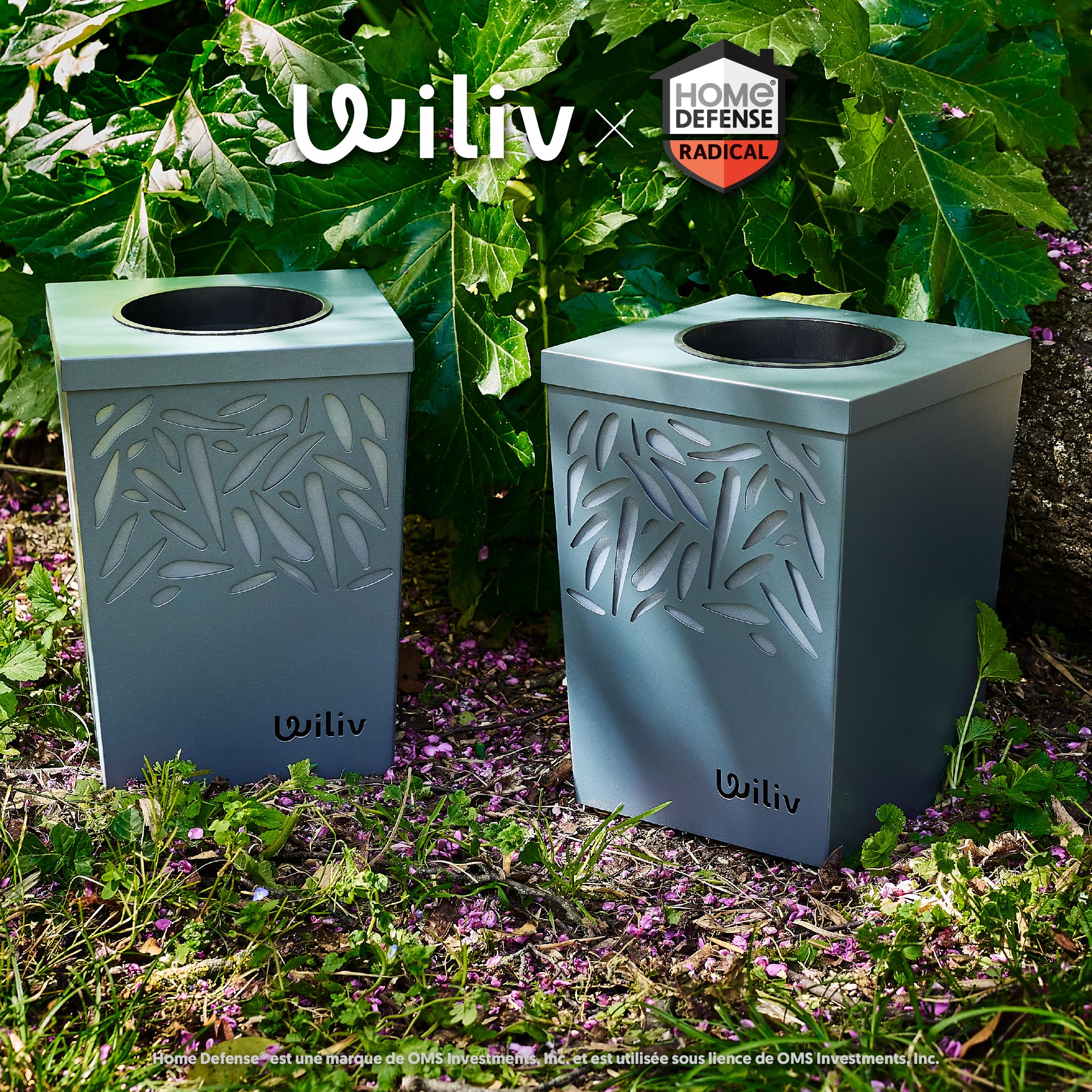 Wiliv x Home Defense Piège à Moustiques & Moustiques Tigres Anti-Ponte - Lot de 2 Pièges Extérieurs - Technologie par Biomimétisme - Idéal Balcon, Terrasse & Petits Espaces