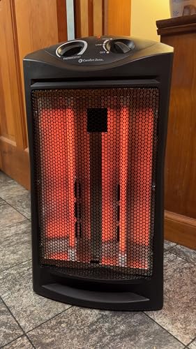 Amazon.com: Comfort Zone CZQTV007BK 1,500-Watt Electric Quartz Infrared  Radiant Tower Heater with 2 Heat Settings and Overheat Protection, Black :  Home u0026 Kitchen