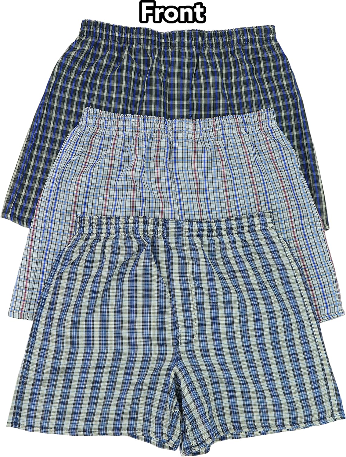 ToBeInStyle Men's Pack of 3 or 6 Button Fly Loose Fit Tartan Plaid Boxer Shorts - Image 4