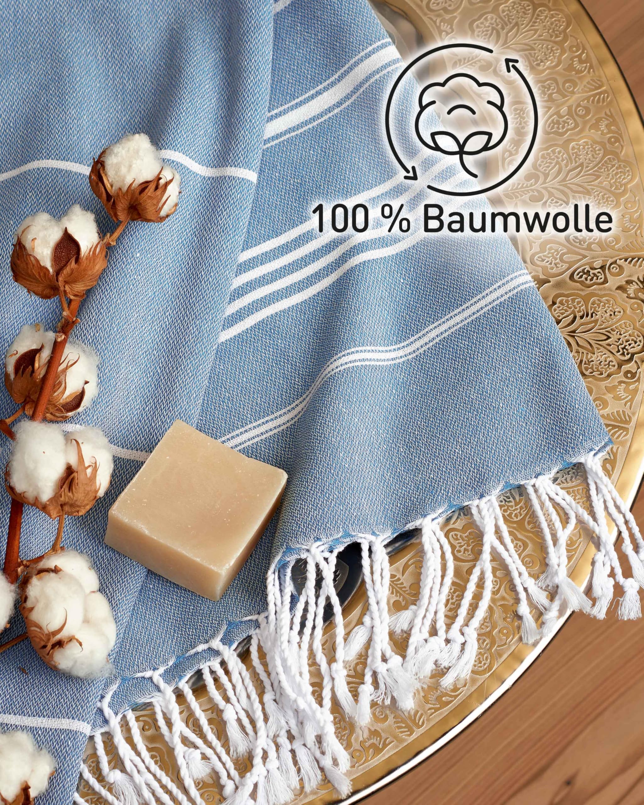 Hamamtuch 100% Baumwolle 180x100cm - Schnelltrocknendes Strandhandtuch