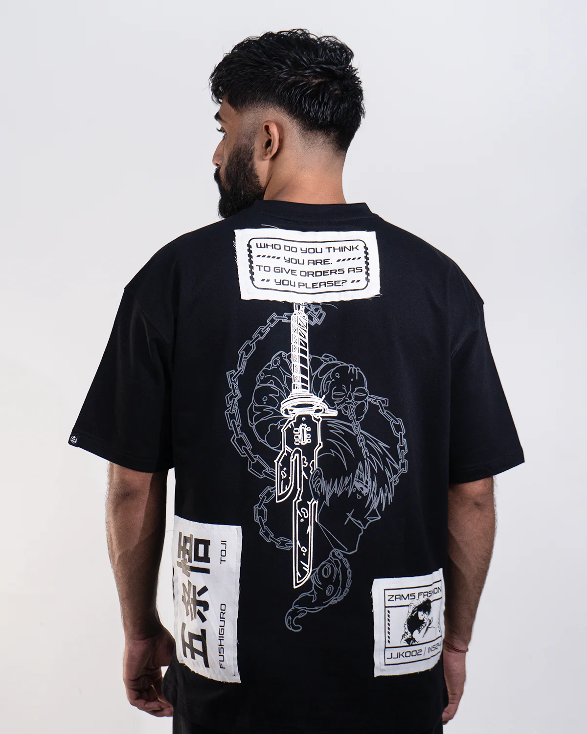 Buy ZAMS TOJI 002 JJK Oversized Black T-Shirt - Premium Anime