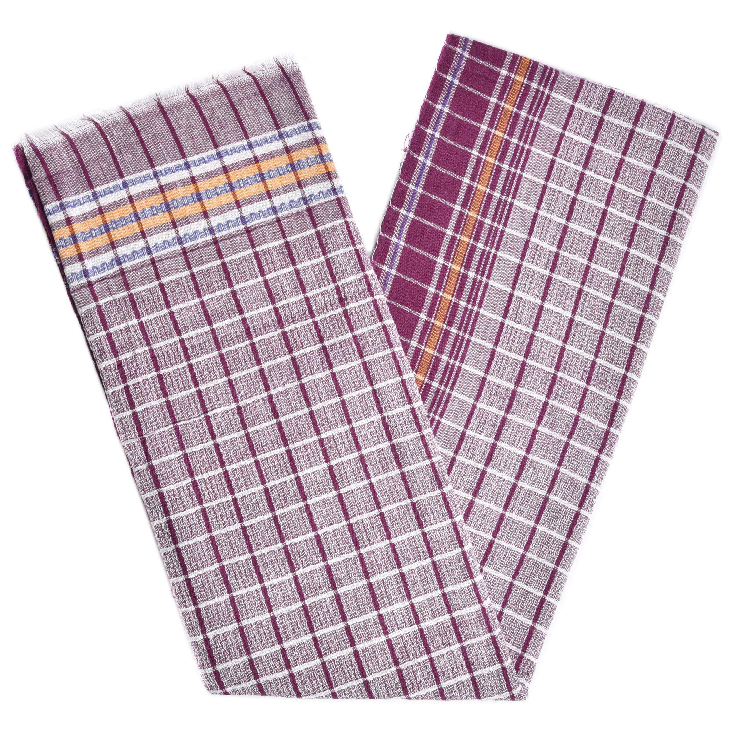 Pure Cotton Handloom Bath Towel 110 GSM Extra Large Size Bankura Gamcha (Set of 1 Purple)-image-33