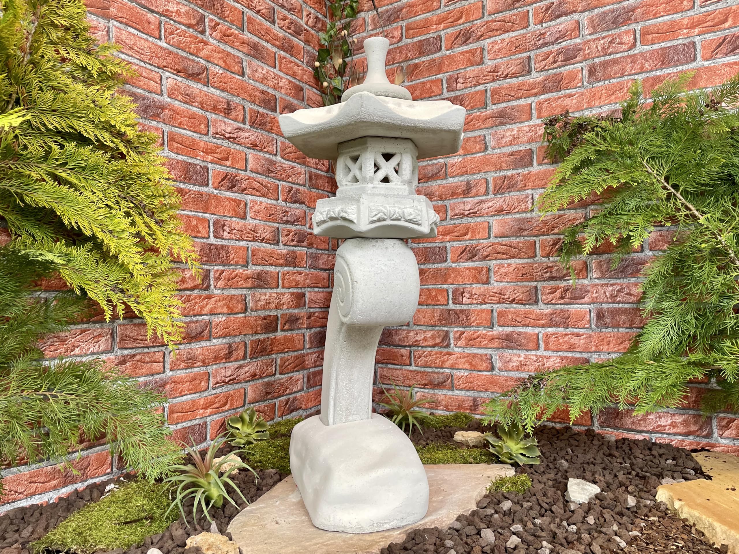 Steintempel im japanischen Stil 'Rankei A' - Handgefertigte Gartenfigur aus regionalem Steinguss - Zen - Dekoration für Garten & Terasse - wetterfest & langlebig