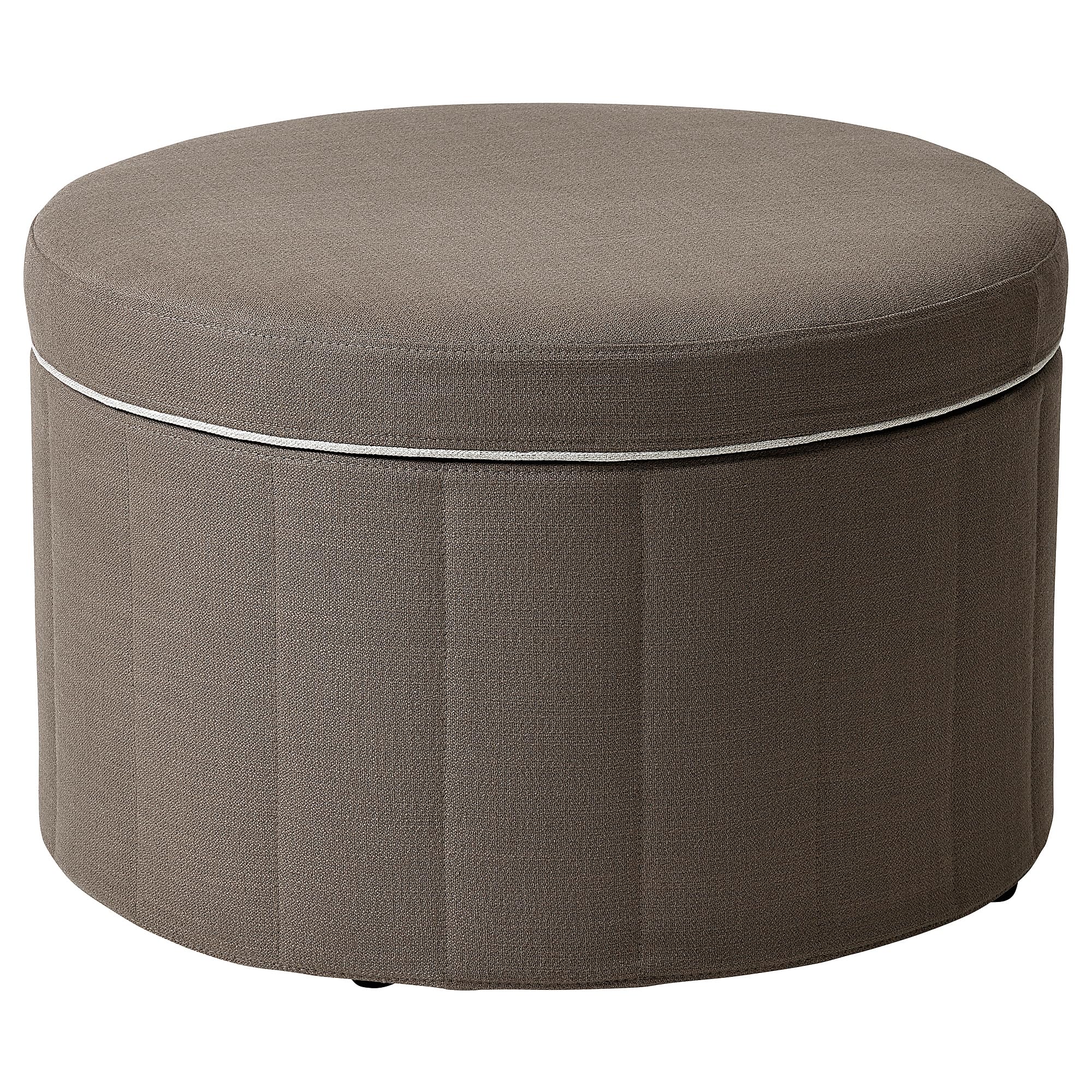 Pouf avec rangement SIDSJÖ Gransel gris-marron idéal pour ranger le salon