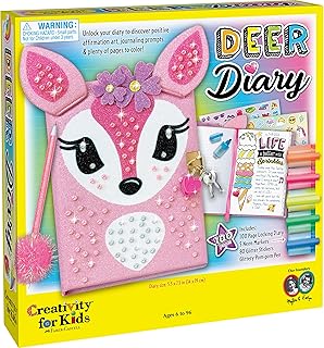 Creativity for Kids Deer Diary - Diary with Lock for Kids - 100 Page Writing Journal with Accessories