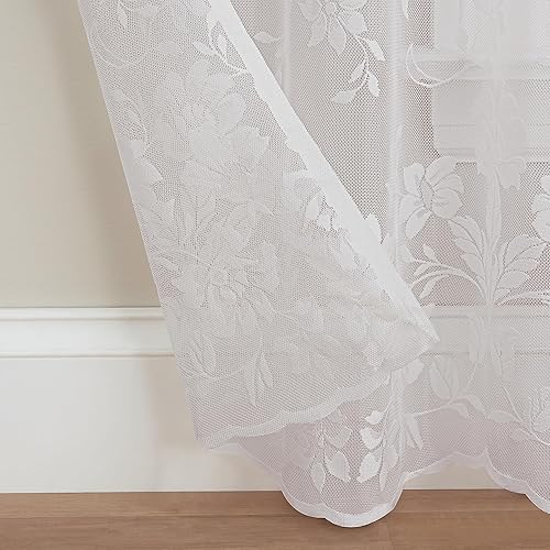 Miniatura 6 de Waverly Cortina ligera y elegante de encaje de Jerez con bolsillo para cortinero, cortina para ventana de cafetería, para sala de estar (1 panel),