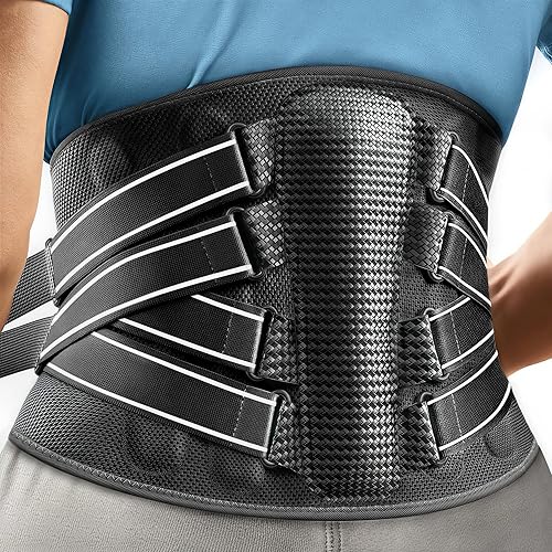 Soporte de espalda para aliviar el dolor de espalda baja, cinturón de apoyo lumbar para hernia de disco, ciática, escoliosis, diseño transpirable