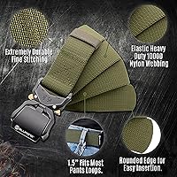 Vista 3 de BLUPOND Cinturón táctico con hebilla de liberación rápida, equipo EDC, cinturón ajustable para armas militares, senderismo, aparejador, transporte