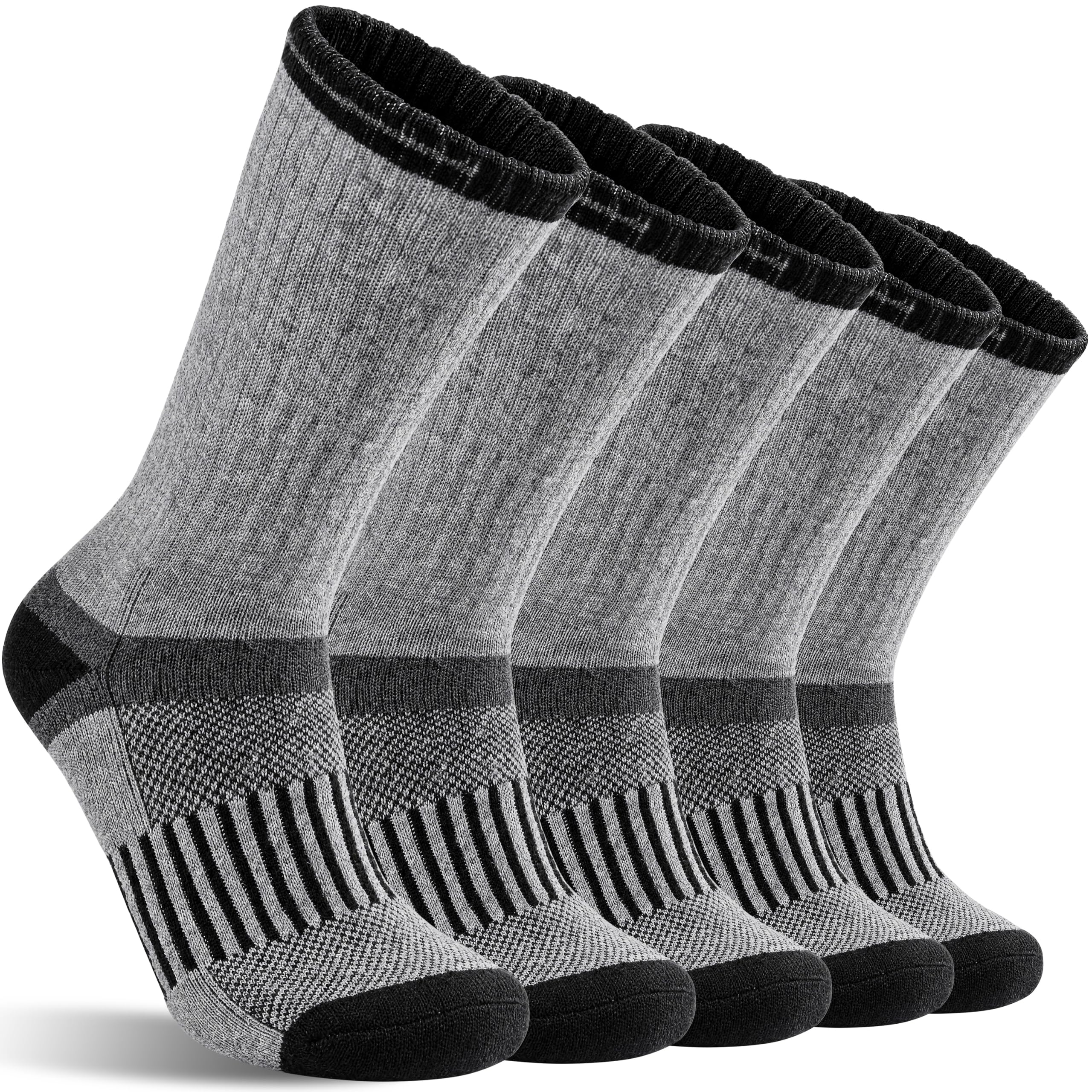 MOGGEI Merino Wandersocken Warme Wolle Thermosocken, Wintersocken Wollsocken, Trekking Outdoor Socken für Damen Herren 5 Paar
