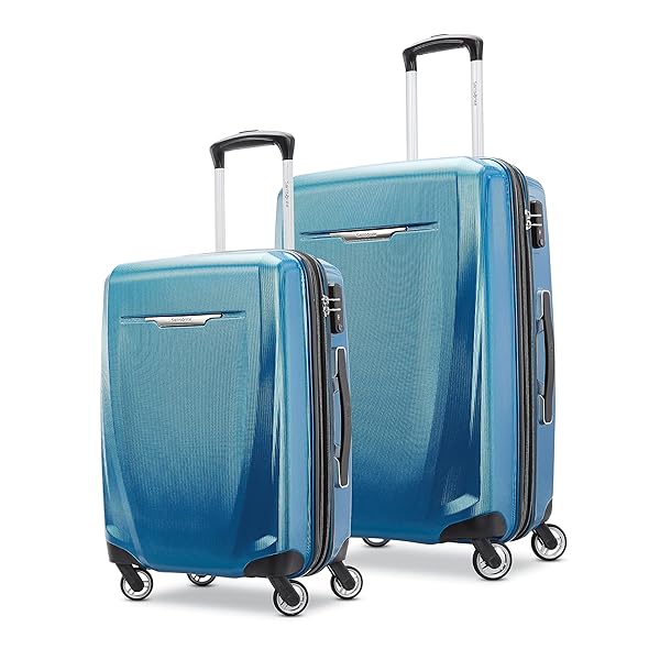 Samsonite Winfield 3 DLX Hardside Expandable Luggage with Spinners, Blue/Navy, 2-Piece Set (20/25)