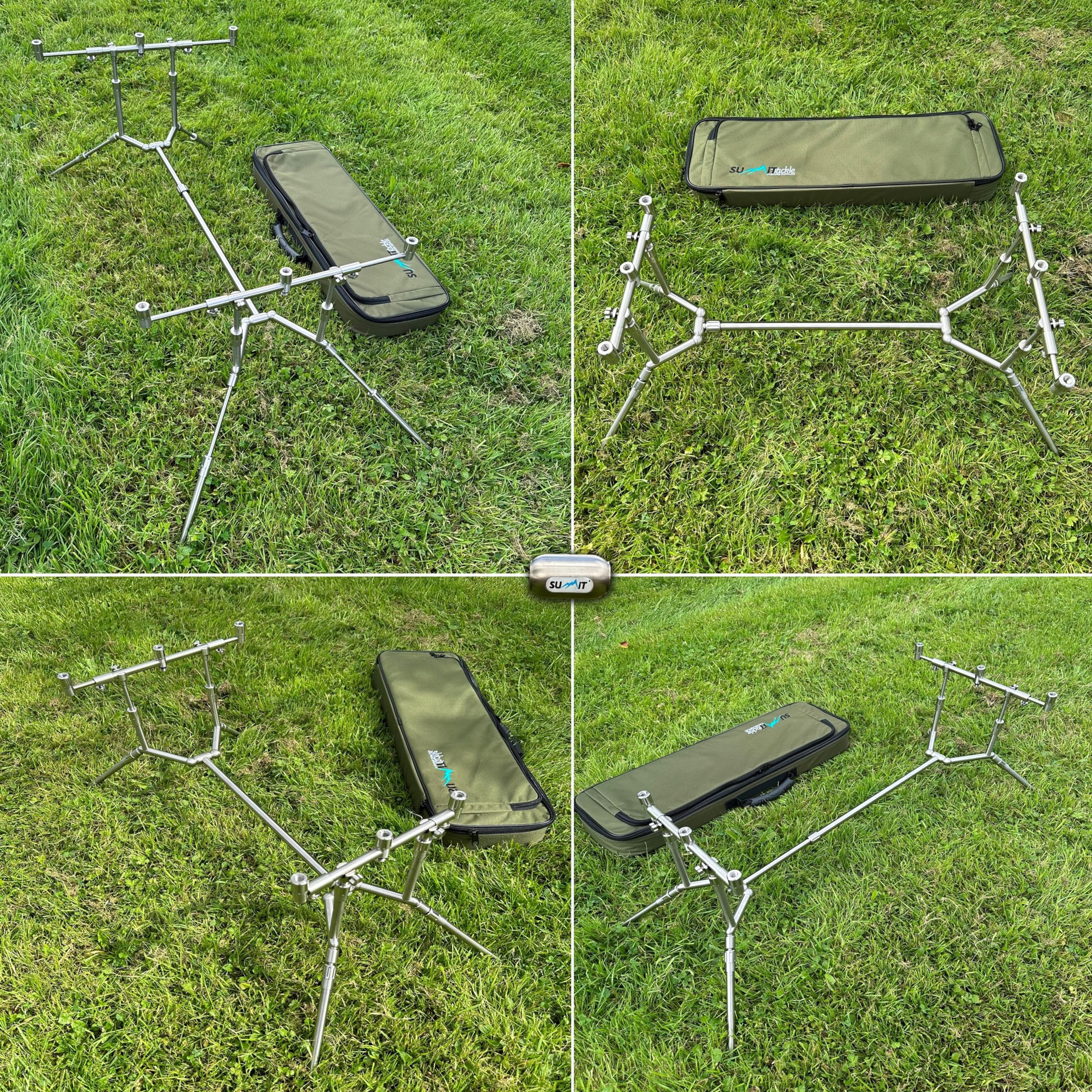 Summit Tackle Pod 3 rods Adjustable Stainless Steel Carp Fishing S/S High Qauilty