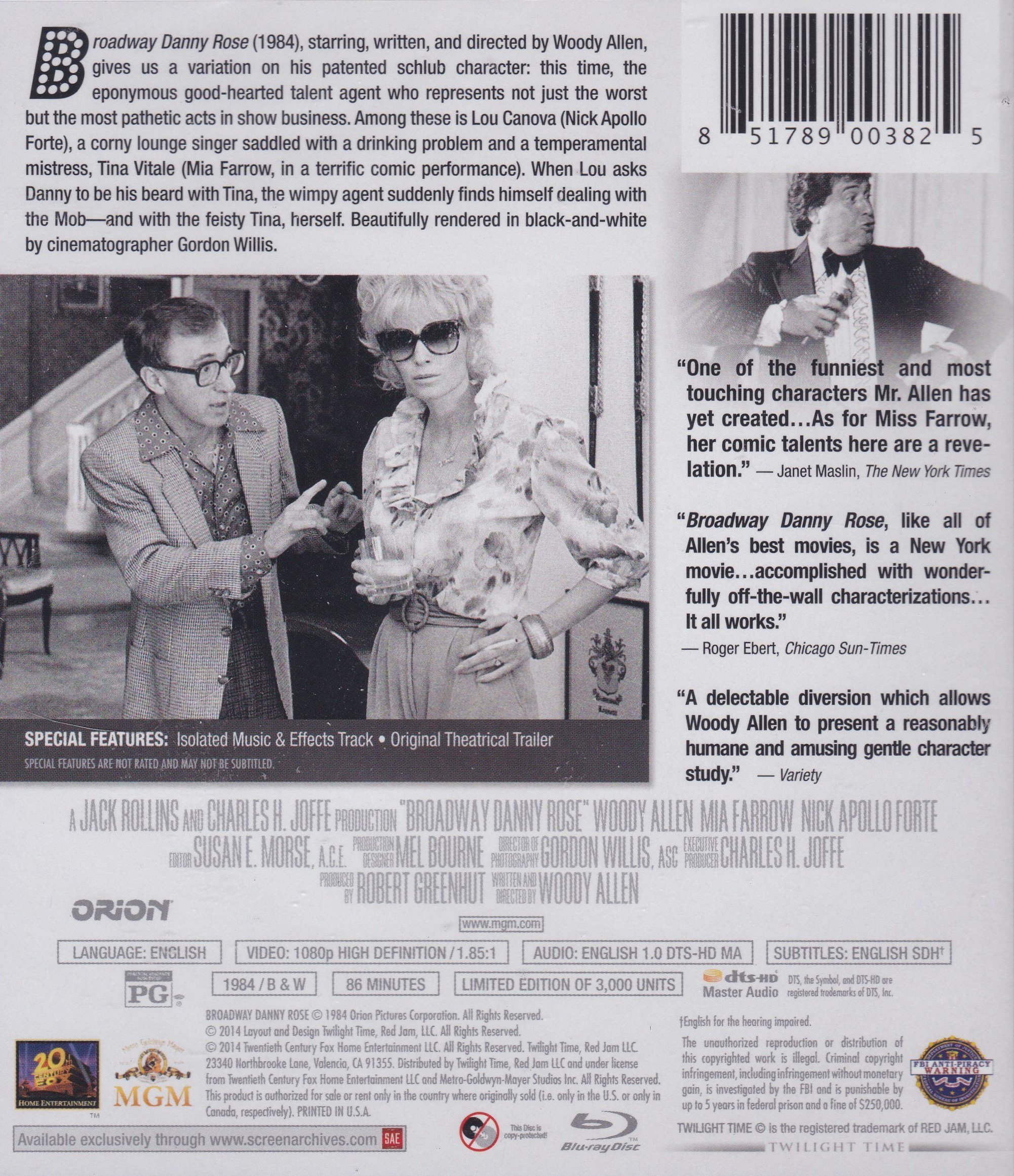 ブロードウェイのダニー・ローズ [DVD] Amazon.co.jp: ブロードウェイのダニー・ローズ [DVD] : ウディ