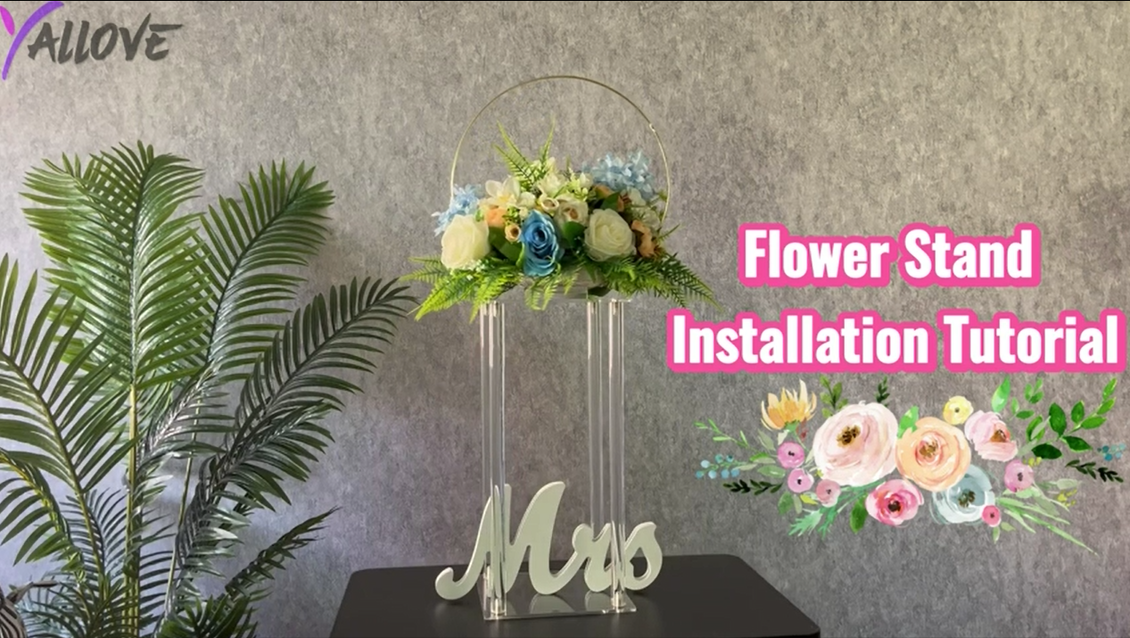 Yerliker Set Decorativo 6 Portafiori Acrilici Trasparenti Con 18 Portacandele In Vetro E Ganci Per Matrimoni