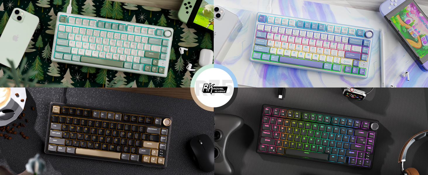 Amazon.com: RK ROYAL KLUDGE R75 Mechanical Keyboard Wired with