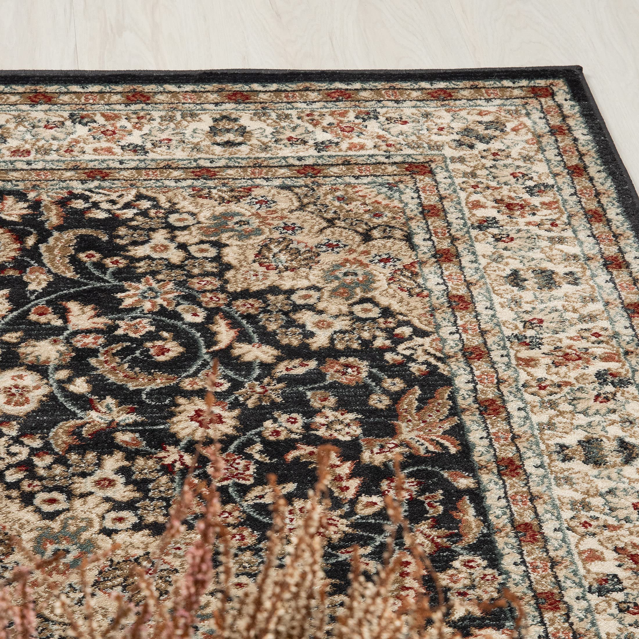 Carpeto Rugs Traditioneller Orientalischer Läufer Flur - Teppichläufer mit Blumen - Kurzflor - Weich Flurläufer für Wohnzimmer, Schlafzimmer - Teppiche - Ja - Beige
