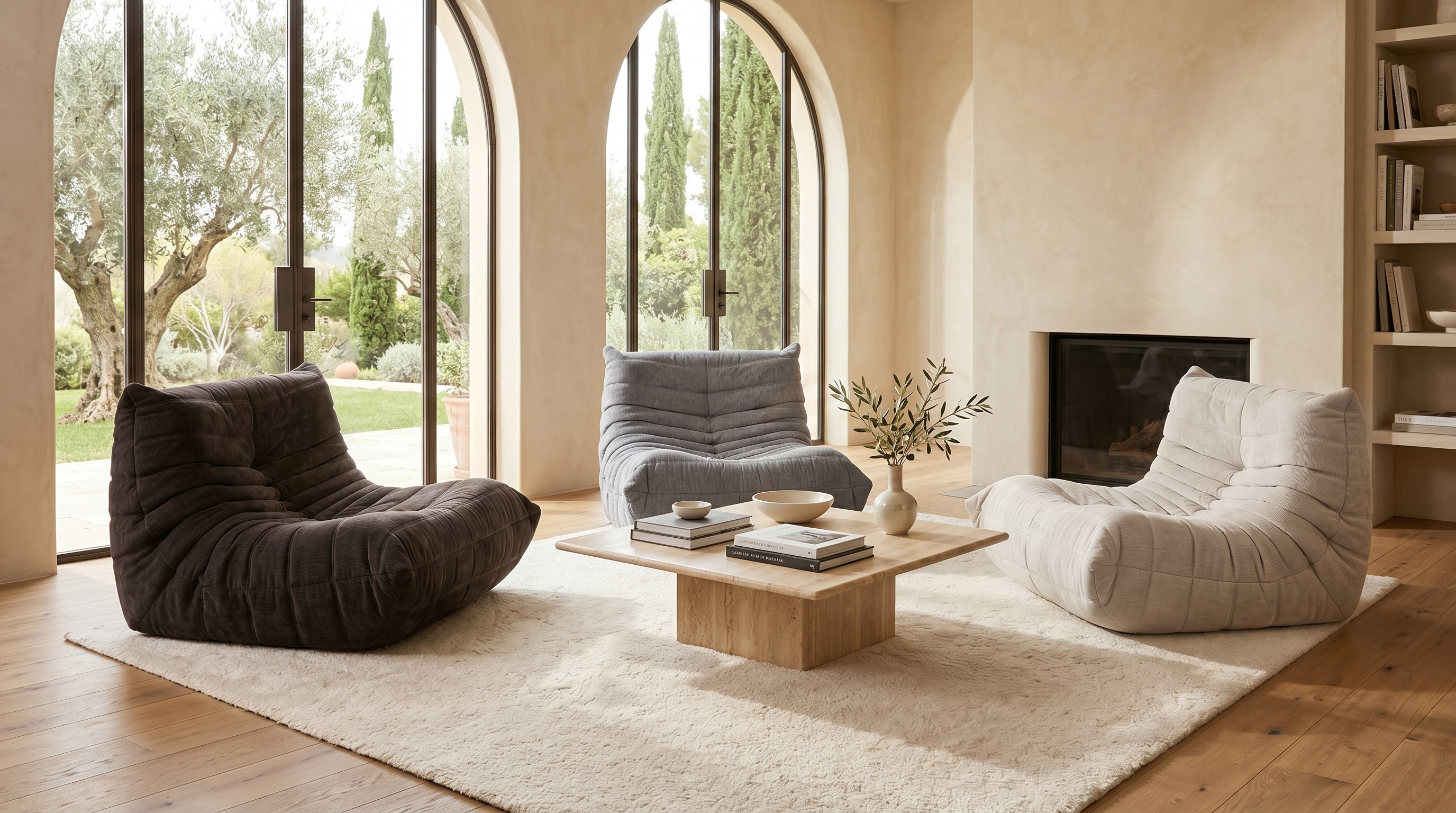 RelaxRelife Pouf en Mousse Haute densité - Canapé de Sol en Tissu Chenille avec Dossier - Fauteuil de Lecture pour l'intérieur - pour Salon et Chambre à Coucher - Gris
