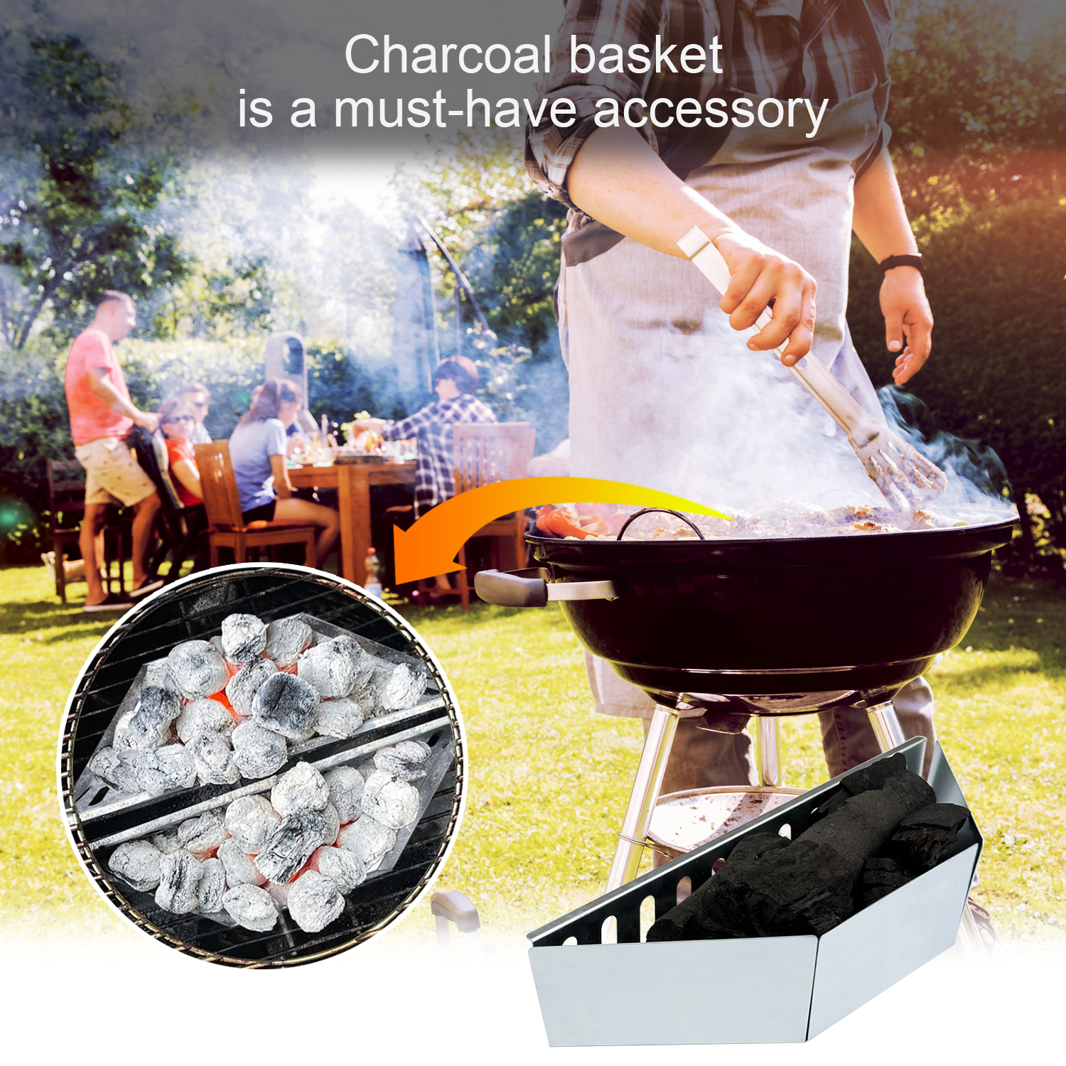 Amazon.com: Charcoal Basket Set of 2 - BBQ Charcoal Grill Basket
