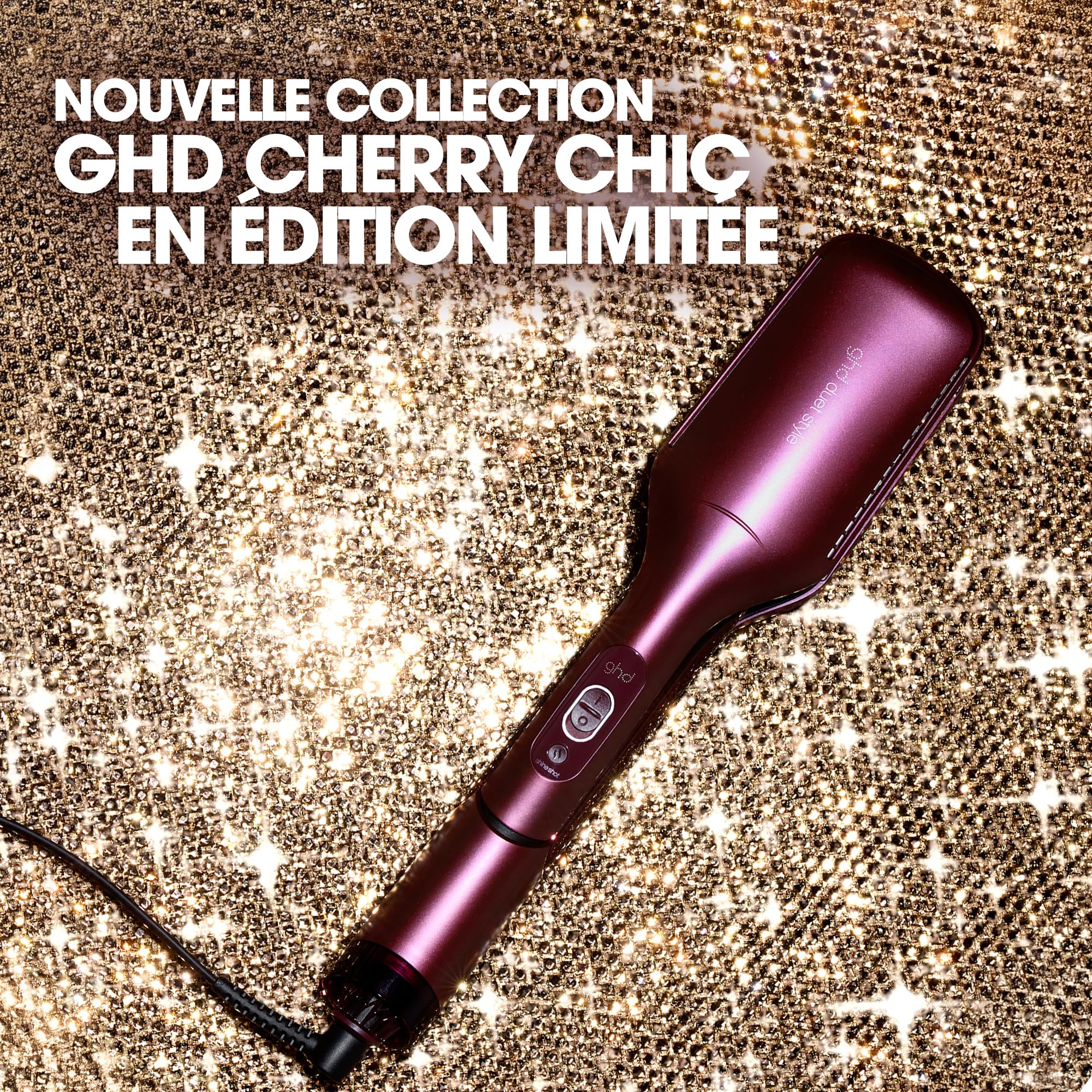 ghd - Coffret Lisseur séchant 2-en-1 ghd Duet Style (Bordeaux) - Huile lissante, Brosse et vanity inclus - Sèche et lisse en simultané sans dommage ni frisottis - S'utilise sur cheveux mouillés/secs