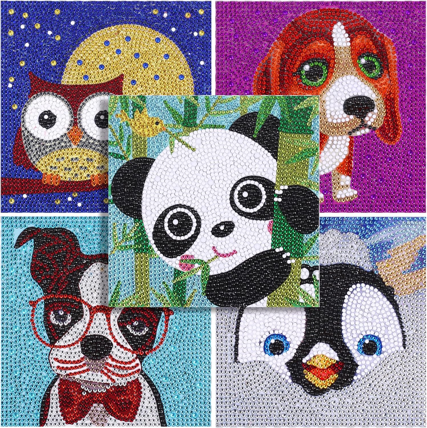 5 Pack 5D Diamond Painting Kits for Kids, Diamond Art Kits for Kids, Arts and Crafts for Kids