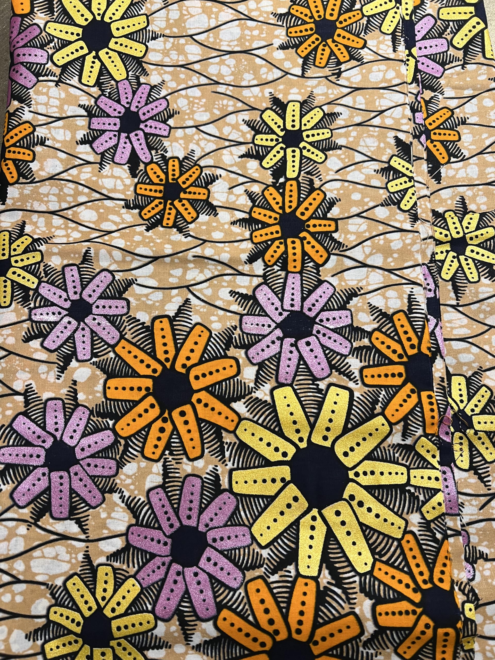 Shophaven Flower Fabric Ankara Kente Fabric 1 Yard, Kente African Fabric by The Yard, 100% Cotton African Cloth, Ankara Head Tie Scarf, African Print Wax, Ankara African Print