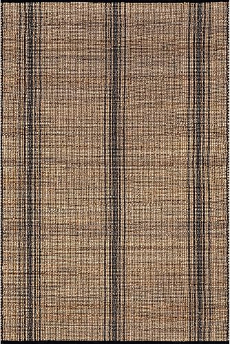 Miniatura 2 de nuLOOM Odette - Alfombra trenzada de yute a rayas, 8 x 10 pies, natural