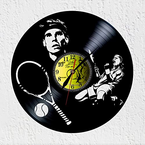 VINY WOODY Reloj De Pared Disco De Vinilo Silueta Campeon de Tenis Españ