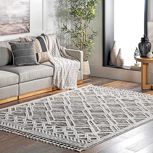 nuLOOM Ansley Moroccan Lattice Tassel Area Rug 12x15 Area
