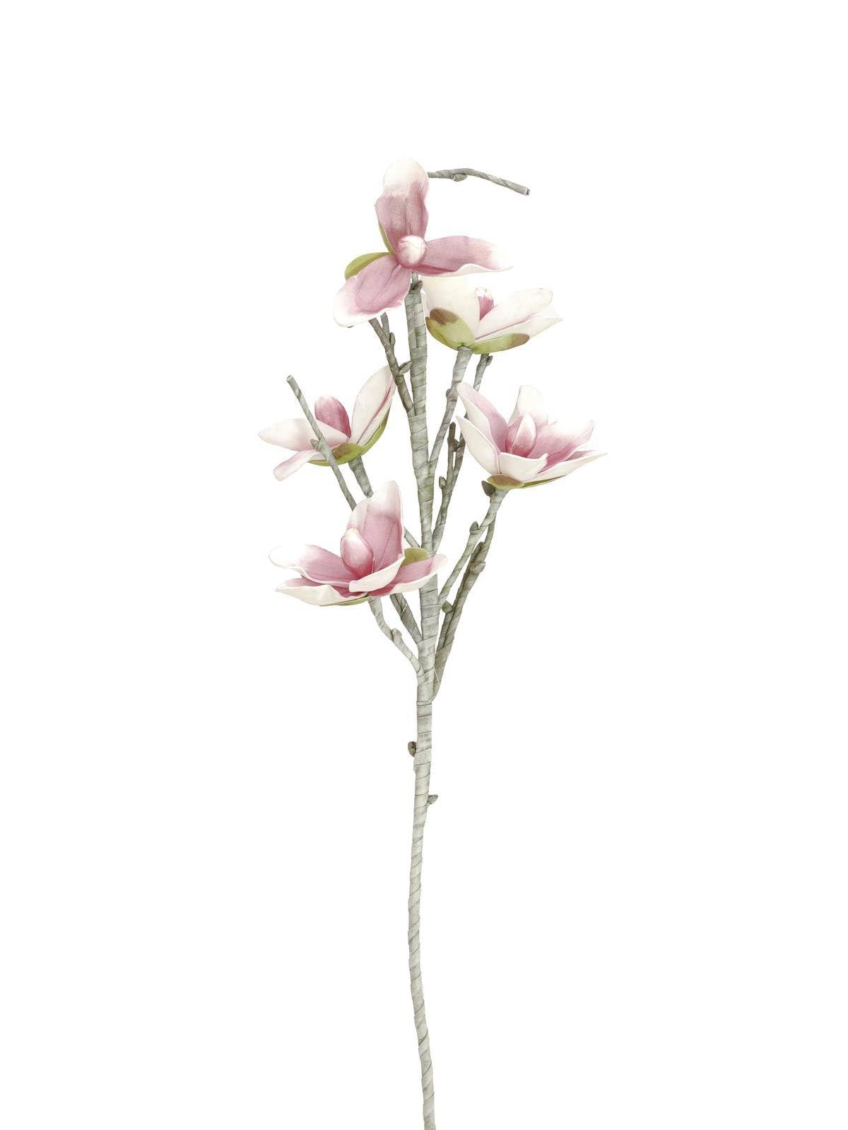 artplants.de Artificial Magnolia spray NEYLA, white-light pink, 3ft/100cm - weather-resistant - Silk flower magnolia/Artificial flower