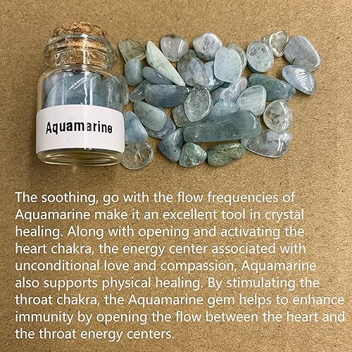 Miniatura 5 de Un juego de 45 piedras preciosas de cristal diferentes en botellas de vidrio, cristales curativos de chakras, cristales de brujería, juego de