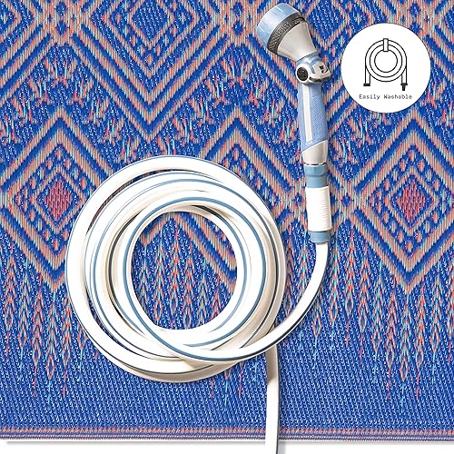 Miniatura 9 de Fab Habitat Jodhpur - Alfombra para exteriores, impermeable, resistente a la decoloración, sin pliegues, plástico reciclado prémium, estilo bohemio