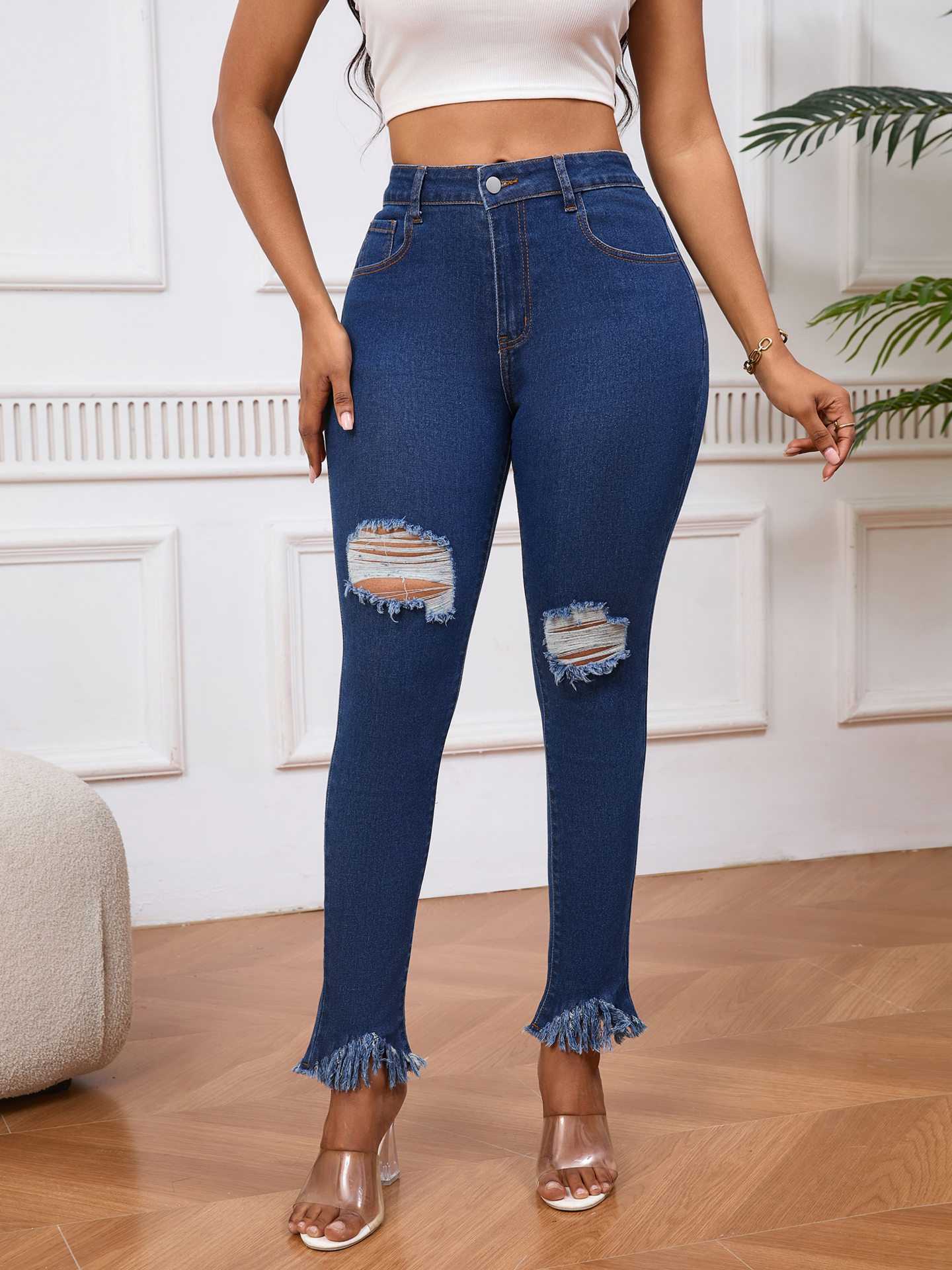 パンツ DIANTE HIGH WAIST DAMAGE SKINNY DENIM High waist damage skinny denim | DIANTÉ (ディアンテ)公式通販