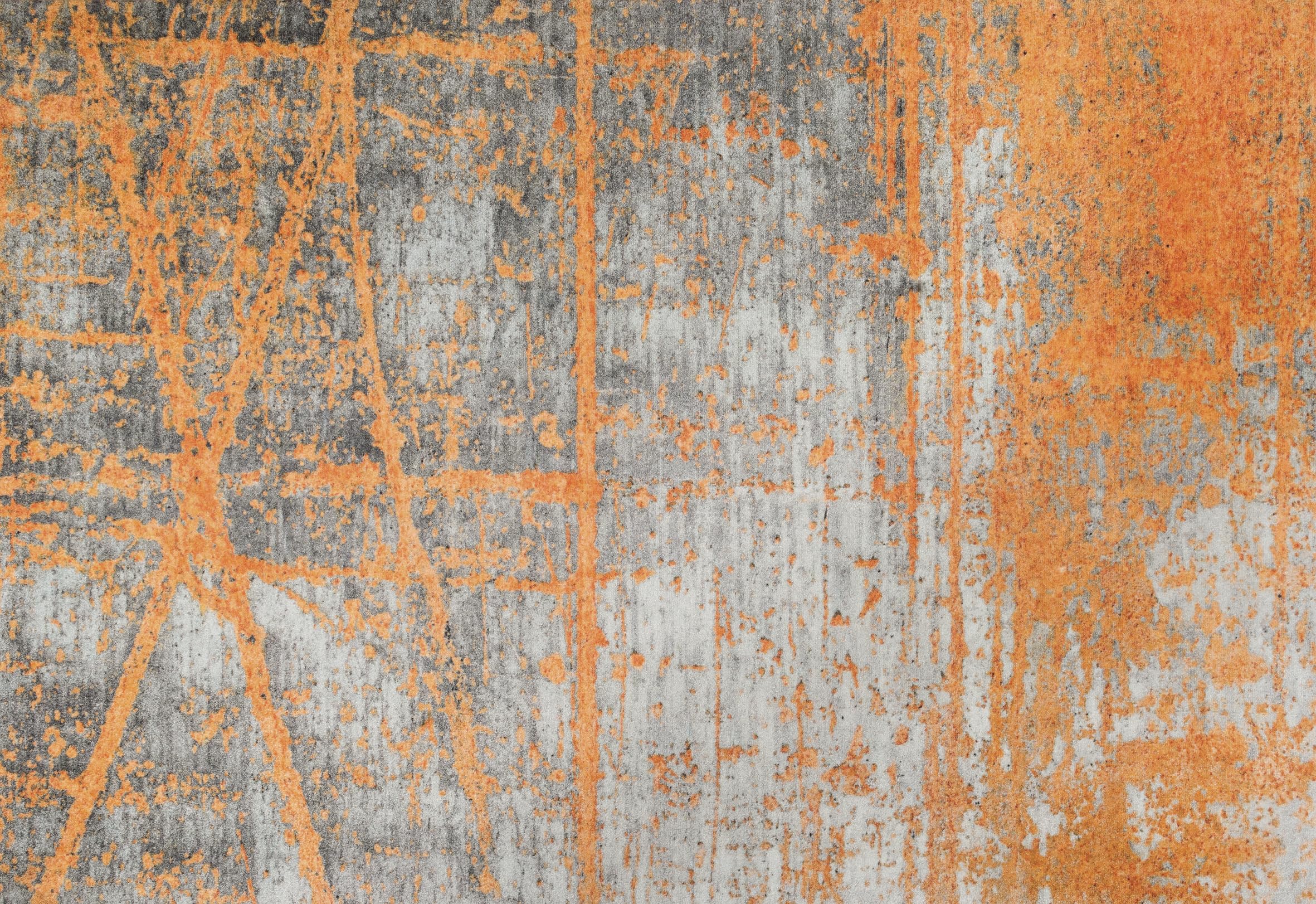 Wash&Dry Doormat, Acrylic, Orange, 140 x 200 x 0.9 cm