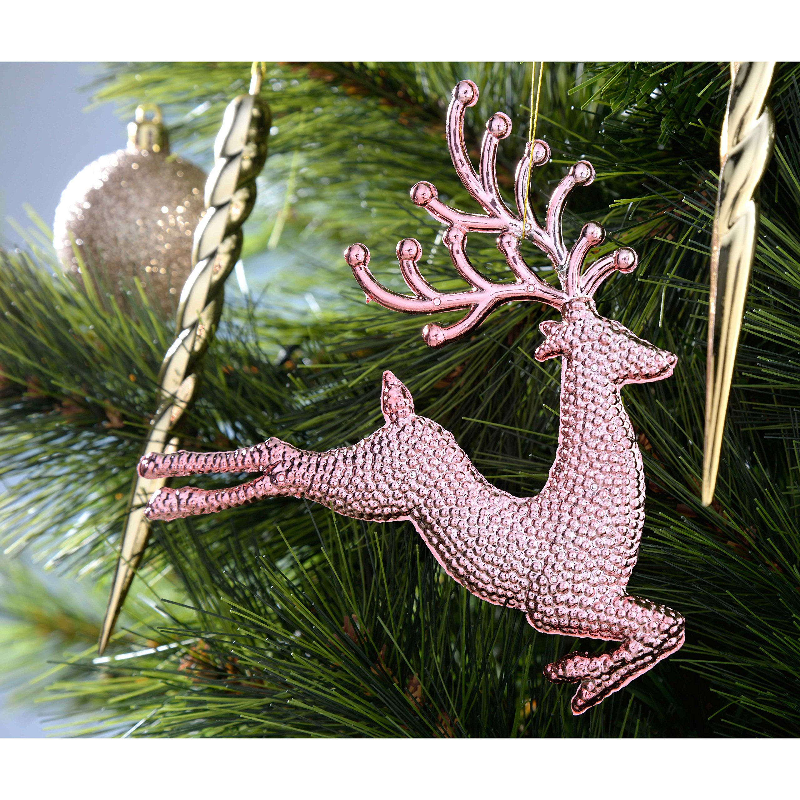 WeRChristmas Lot de 50 Boules de Noël incassables, Champagne/Mauve