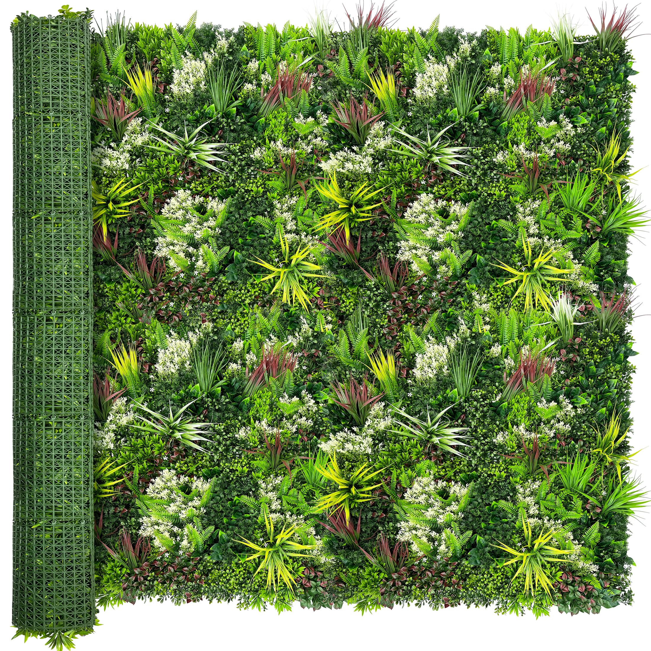 Photo 1 of ODTORY Artificial Plant Wall Panels: 80"×120" UV-Anti Faux Grass Wall Backdrop Boxwood Ivy Fence Privacy Screen Fake Greenery Leaf Hedge for Outdoor,Indoor,Garden,Backyard and Home Decor