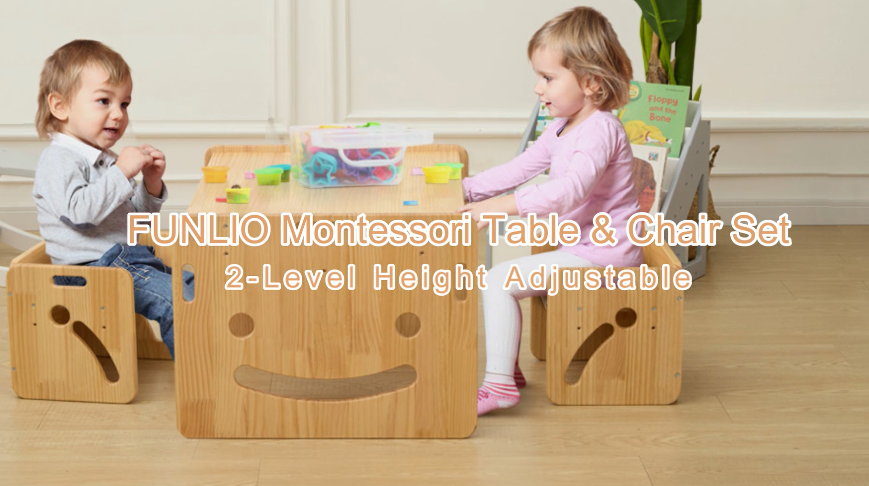 Tavolo Attivit&agrave; Bambini 2-in-1 Con 2 Sedie Regolabili - Legno Massello, Include 450 Mattoncini E Cassetto