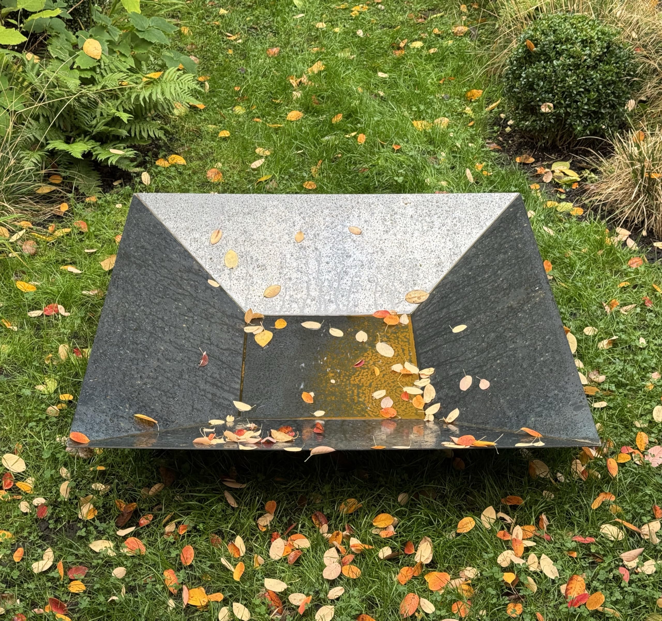 Braséro de Jardin Carré CORTEN 100cm | Vasque d'eau 2-en-1