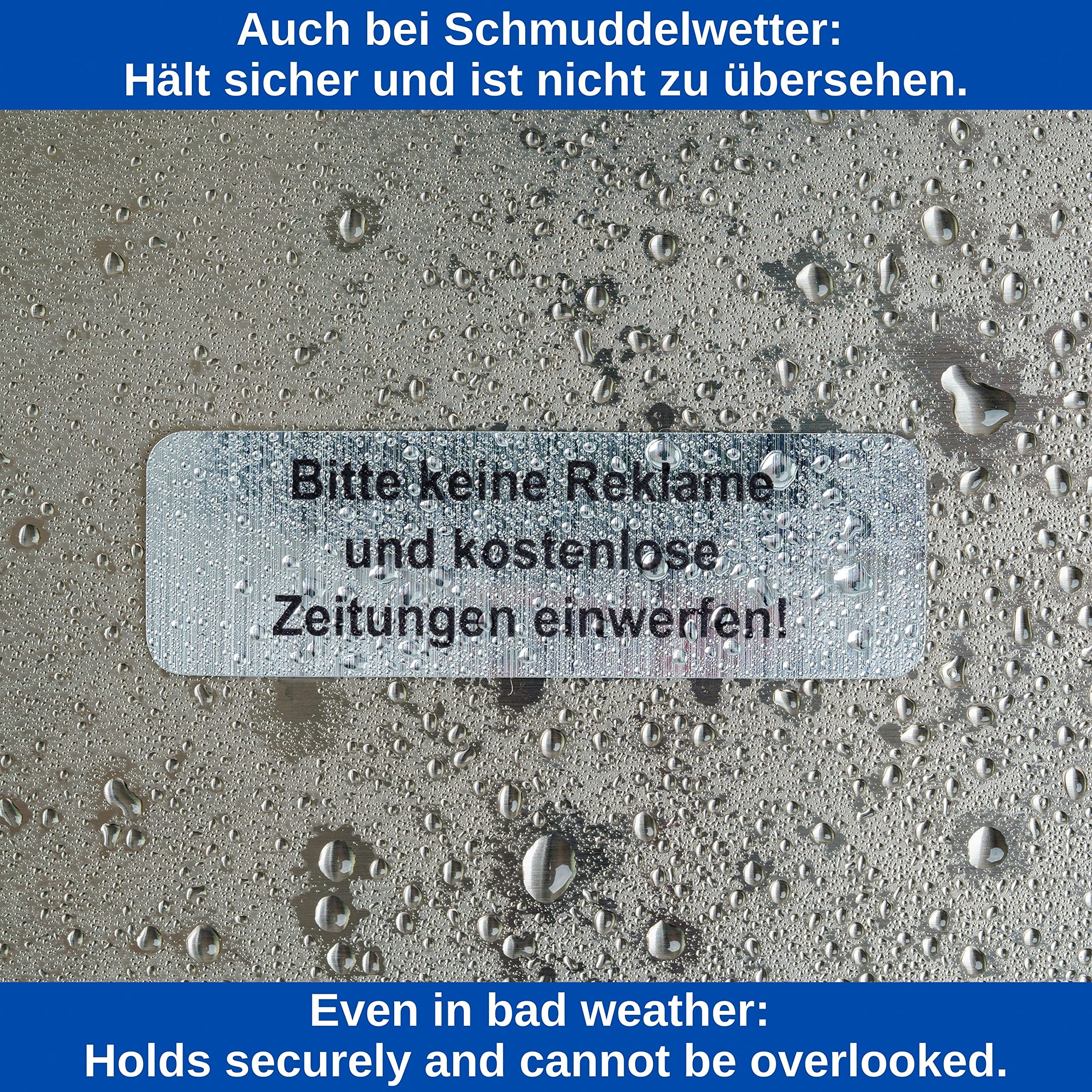 Autocollant Pour Boîte Aux Lettres "Pas De Publicité", 6 Pcs, 67 X 21 Mm, Film Autocollant Aspect Inox, Panneau Stop Pub Pour Intérieur Et Extérieur, Autocollant Sticker Remarque "Pas De Publicité