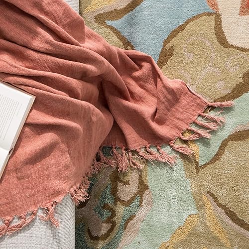 Miniatura 9 de Jaipur Living Petal Pusher - Alfombra de área hecha a mano floral verdemulticolor (8 x 10 pies)