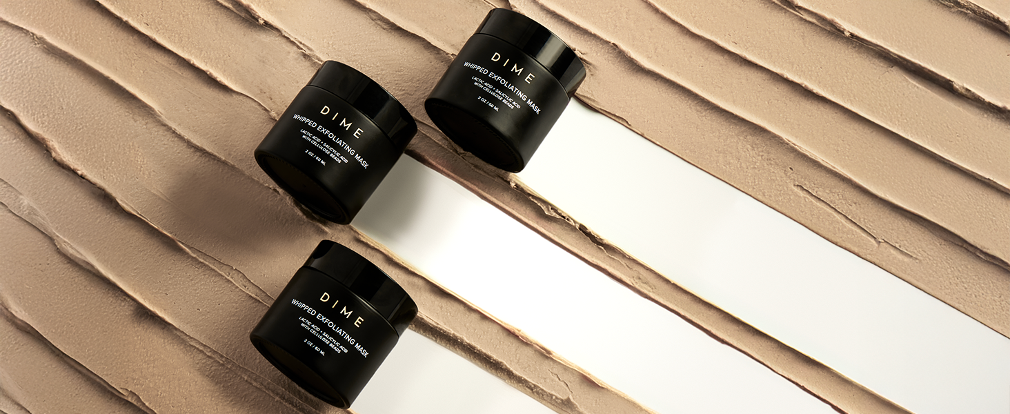 DIME Beauty Whipped Exfoliating Mask, Face Scrub and Cleanser, Lactic Acid and Salicylic Acid Scrub, 2 oz / 60 ml