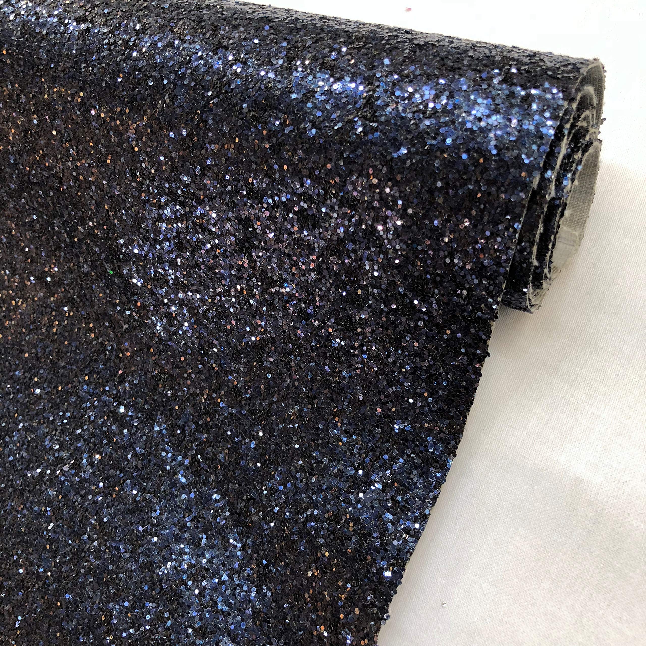Chunky Glitter Fabric Sparkly A4 A5 Vinyl Faux Leather Craft Bag Wall Decor Bow (Graphite, A4 Sheet)