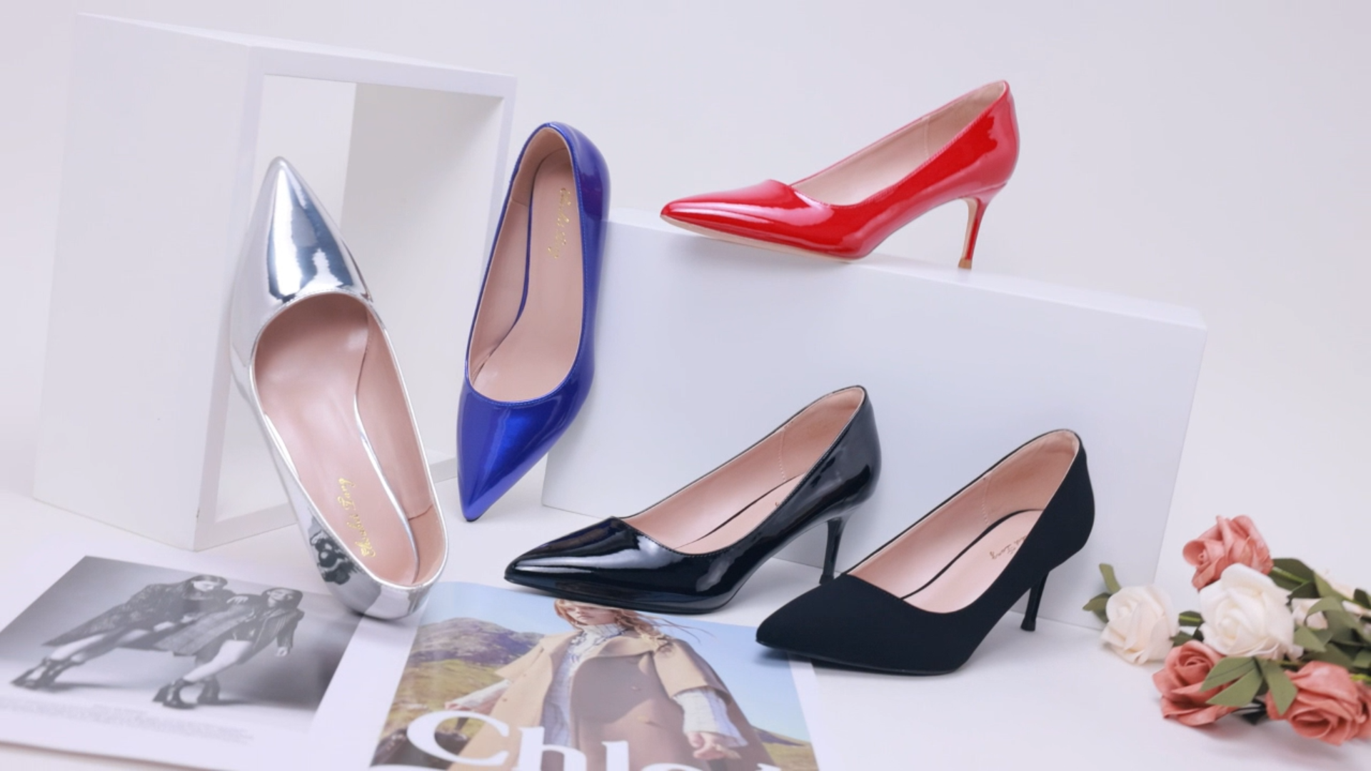 Amazon.com | Elisabet Tang Kitten Heel Low Pumps 2.4 Inch  display picture 1
