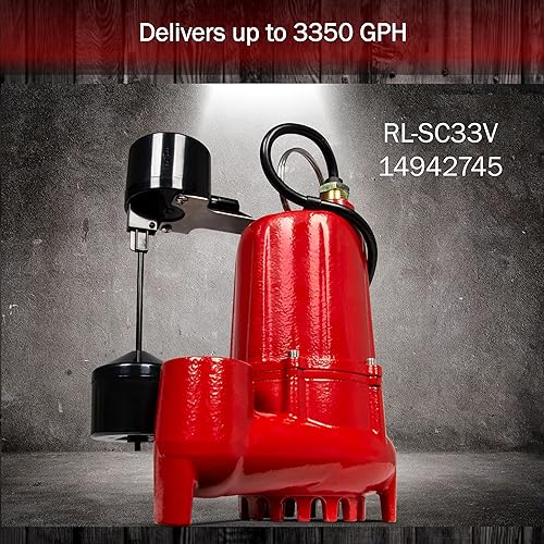 Miniatura 5 de Red Lion RL-SC33V Bomba de sumidero de hierro fundido de 13 HP con interruptor vertical