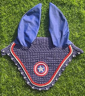 Elegant Cap America Horse Ear Bonnet, Fly Veil & Fly Mask – Fly Protection with Style and Comfort for Every Ride (Horse/Full)