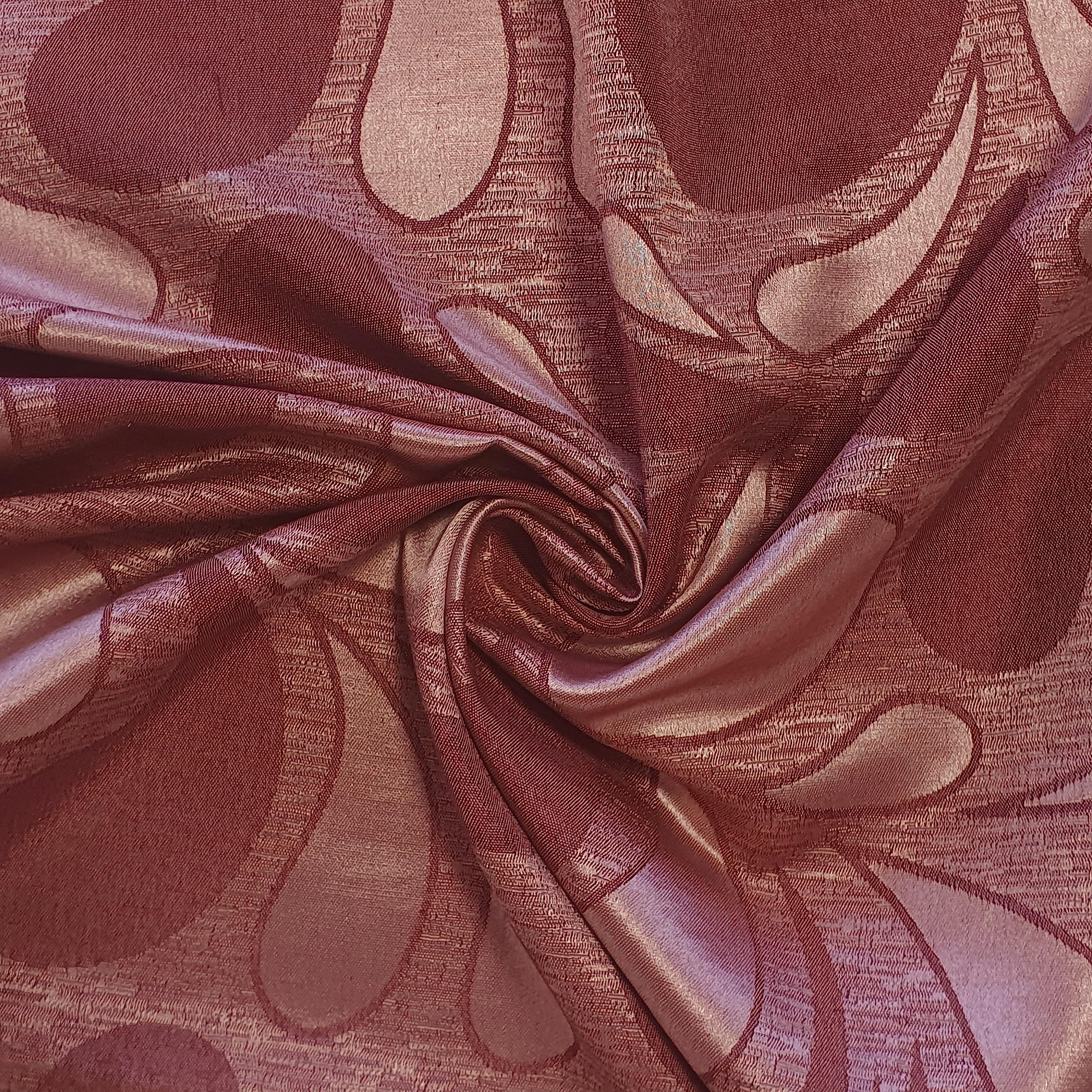 58"/150cm Wide Plain Poly Silk Satin Fabric (Available in 20+ Colours & Various Lengths) (Mauve Paisley, 1 Meter (PRE Cut))