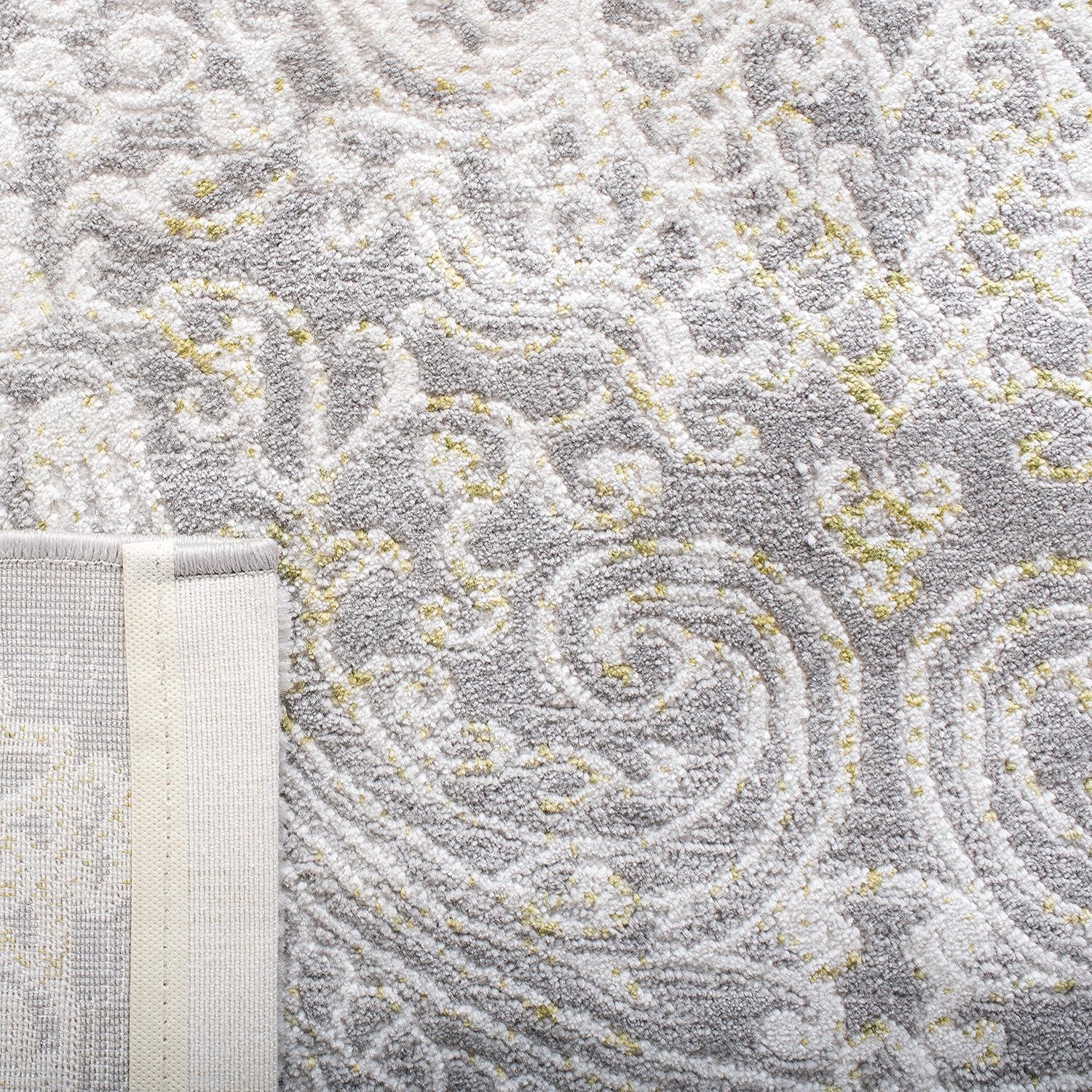 SAFAVIEH Passion Collection Runner Rug - 2'2" x 8', Grey & Green, Vintage Distressed Design, Non-Shedding & Easy Care, Ideal for High Traffic Areas in Living Room, Bedroom (PAS404D)