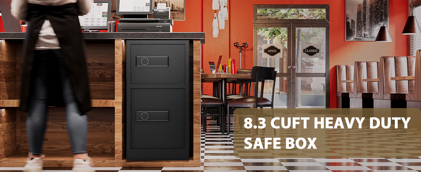 8.6 Cuft Heavy Duty Dual Door Safe Box with Hidden Lock Box