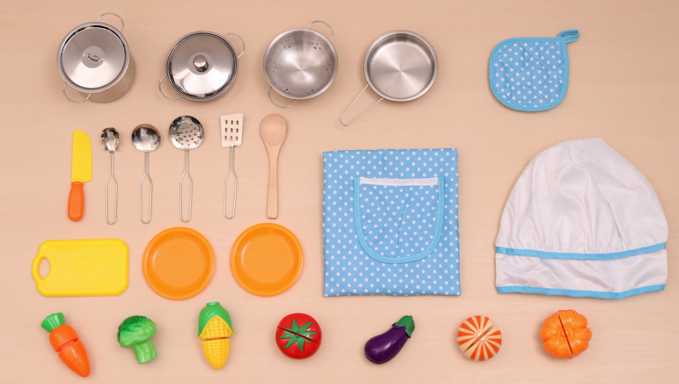 ティファ＆マリカル＆パーツ24 3点セット Amazon.com: D-FantiX Play Kitchen Accessories, Kids Play Pots and