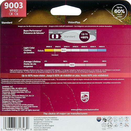 Miniatura 5 de Bombilla de faro Philips, de mejora de visión, 9003, Blanco cool